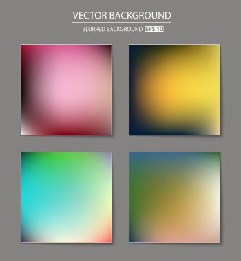 Soyut Yaratıcı konsept vektörü çok renkli bulanık arkaplan seti. Web ve Mobil Uygulamalar için, sanat örnekleme şablonu tasarımı, iş bilgileri ve sosyal medya, modern dekorasyon