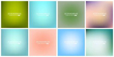 Soyut Yaratıcı konsept vektörü çok renkli bulanık arkaplan seti. Web ve Mobil Uygulamalar için, sanat örnekleme şablonu tasarımı, iş bilgileri ve sosyal medya, modern dekorasyon