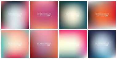 Soyut Yaratıcı konsept vektörü çok renkli bulanık arkaplan seti. Web ve Mobil Uygulamalar için, sanat örnekleme şablonu tasarımı, iş bilgileri ve sosyal medya, modern dekorasyon