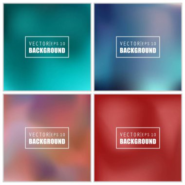 Soyut Yaratıcı konsept vektörü çok renkli bulanık arkaplan seti. Web ve Mobil Uygulamalar için, sanat örnekleme şablonu tasarımı, iş bilgileri ve sosyal medya, modern dekorasyon