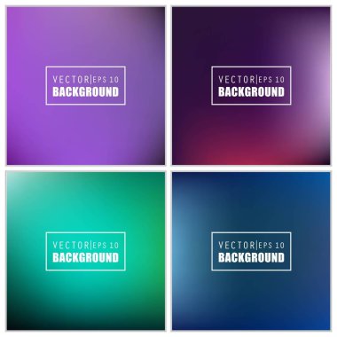 Soyut Yaratıcı konsept vektörü çok renkli bulanık arkaplan seti. Web ve Mobil Uygulamalar için, sanat örnekleme şablonu tasarımı, iş bilgileri ve sosyal medya, modern dekorasyon