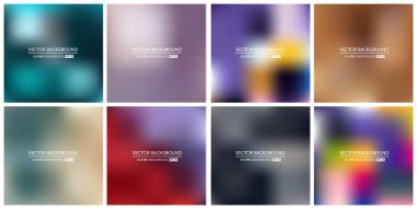 Soyut Yaratıcı konsept vektörü çok renkli bulanık arkaplan seti. Web ve Mobil Uygulamalar için, sanat örnekleme şablonu tasarımı, iş bilgileri ve sosyal medya, modern dekorasyon