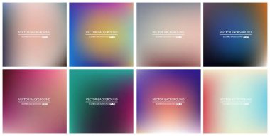 Soyut Yaratıcı konsept vektörü çok renkli bulanık arkaplan seti. Web ve Mobil Uygulamalar için, sanat örnekleme şablonu tasarımı, iş bilgileri ve sosyal medya, modern dekorasyon