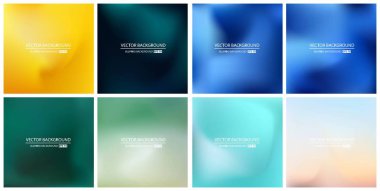 Soyut Yaratıcı konsept vektörü çok renkli bulanık arkaplan seti. Web ve Mobil Uygulamalar için, sanat örnekleme şablonu tasarımı, iş bilgileri ve sosyal medya, modern dekorasyon