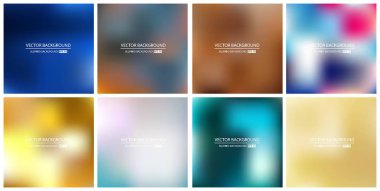 Soyut Yaratıcı konsept vektörü çok renkli bulanık arkaplan seti. Web ve Mobil Uygulamalar için, sanat örnekleme şablonu tasarımı, iş bilgileri ve sosyal medya, modern dekorasyon