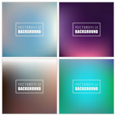 Soyut Yaratıcı konsept vektörü çok renkli bulanık arkaplan seti. Web ve Mobil Uygulamalar için, sanat örnekleme şablonu tasarımı, iş bilgileri ve sosyal medya, modern dekorasyon