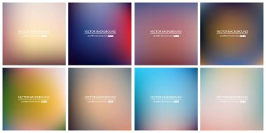 Soyut Yaratıcı konsept vektörü çok renkli bulanık arkaplan seti. Web ve Mobil Uygulamalar için, sanat örnekleme şablonu tasarımı, iş bilgileri ve sosyal medya, modern dekorasyon