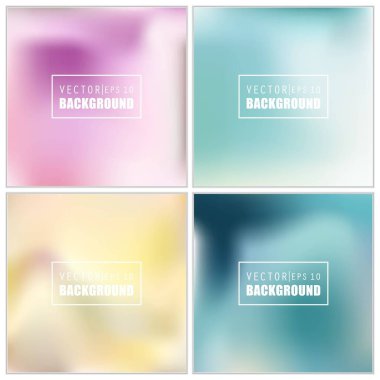 Soyut Yaratıcı konsept vektörü çok renkli bulanık arkaplan seti. Web ve Mobil Uygulamalar için, sanat örnekleme şablonu tasarımı, iş bilgileri ve sosyal medya, modern dekorasyon
