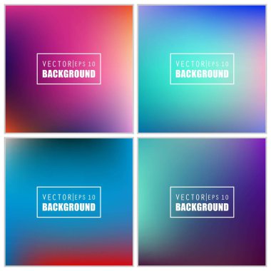 Soyut Yaratıcı konsept vektörü çok renkli bulanık arkaplan seti. Web ve Mobil Uygulamalar için, sanat örnekleme şablonu tasarımı, iş bilgileri ve sosyal medya, modern dekorasyon