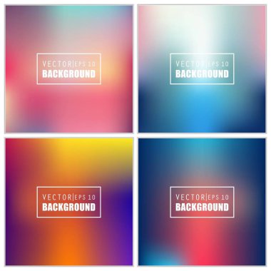 Soyut Yaratıcı konsept vektörü çok renkli bulanık arkaplan seti. Web ve Mobil Uygulamalar için, sanat örnekleme şablonu tasarımı, iş bilgileri ve sosyal medya, modern dekorasyon