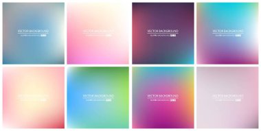 Soyut Yaratıcı konsept vektörü çok renkli bulanık arkaplan seti. Web ve Mobil Uygulamalar için, sanat örnekleme şablonu tasarımı, iş bilgileri ve sosyal medya, modern dekorasyon