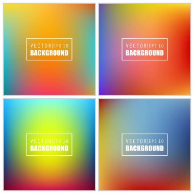 Soyut Yaratıcı konsept vektörü çok renkli bulanık arkaplan seti. Web ve Mobil Uygulamalar için, sanat örnekleme şablonu tasarımı, iş bilgileri ve sosyal medya, modern dekorasyon