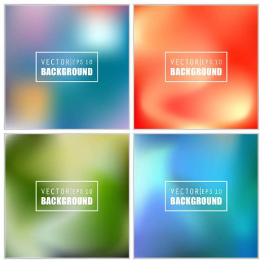 Soyut Yaratıcı konsept vektörü çok renkli bulanık arkaplan seti. Web ve Mobil Uygulamalar için, sanat örnekleme şablonu tasarımı, iş bilgileri ve sosyal medya, modern dekorasyon