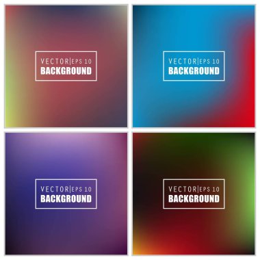 Soyut Yaratıcı konsept vektörü çok renkli bulanık arkaplan seti. Web ve Mobil Uygulamalar için, sanat örnekleme şablonu tasarımı, iş bilgileri ve sosyal medya, modern dekorasyon