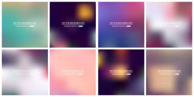 Soyut Yaratıcı konsept vektörü çok renkli bulanık arkaplan seti. Web ve Mobil Uygulamalar için, sanat örnekleme şablonu tasarımı, iş bilgileri ve sosyal medya, modern dekorasyon
