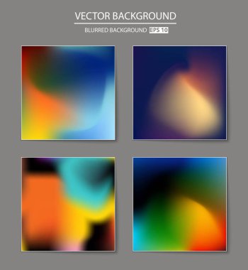 Soyut Yaratıcı konsept vektörü çok renkli bulanık arkaplan seti. Web ve Mobil Uygulamalar için, sanat örnekleme şablonu tasarımı, iş bilgileri ve sosyal medya, modern dekorasyon