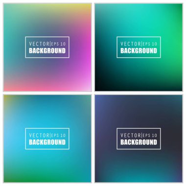 Soyut Yaratıcı konsept vektörü çok renkli bulanık arkaplan seti. Web ve Mobil Uygulamalar için, sanat örnekleme şablonu tasarımı, iş bilgileri ve sosyal medya, modern dekorasyon