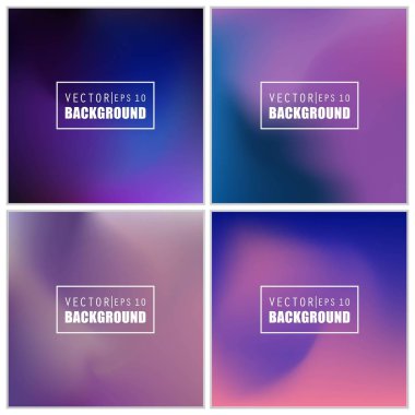 Soyut Yaratıcı konsept vektörü çok renkli bulanık arkaplan seti. Web ve Mobil Uygulamalar için, sanat örnekleme şablonu tasarımı, iş bilgileri ve sosyal medya, modern dekorasyon