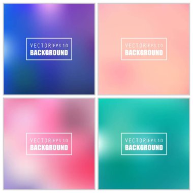 Soyut Yaratıcı konsept vektörü çok renkli bulanık arkaplan seti. Web ve Mobil Uygulamalar için, sanat örnekleme şablonu tasarımı, iş bilgileri ve sosyal medya, modern dekorasyon