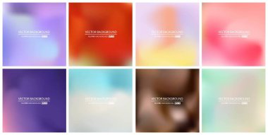 Soyut Yaratıcı konsept vektörü çok renkli bulanık arkaplan seti. Web ve Mobil Uygulamalar için, sanat örnekleme şablonu tasarımı, iş bilgileri ve sosyal medya, modern dekorasyon