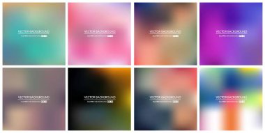 Soyut Yaratıcı konsept vektörü çok renkli bulanık arkaplan seti. Web ve Mobil Uygulamalar için, sanat örnekleme şablonu tasarımı, iş bilgileri ve sosyal medya, modern dekorasyon