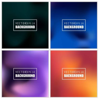 Soyut Yaratıcı konsept vektörü çok renkli bulanık arkaplan seti. Web ve Mobil Uygulamalar için, sanat örnekleme şablonu tasarımı, iş bilgileri ve sosyal medya, modern dekorasyon