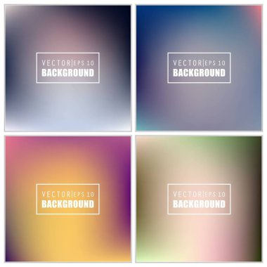 Soyut Yaratıcı konsept vektörü çok renkli bulanık arkaplan seti. Web ve Mobil Uygulamalar için, sanat örnekleme şablonu tasarımı, iş bilgileri ve sosyal medya, modern dekorasyon