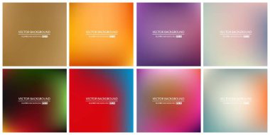 Soyut Yaratıcı konsept vektörü çok renkli bulanık arkaplan seti. Web ve Mobil Uygulamalar için, sanat örnekleme şablonu tasarımı, iş bilgileri ve sosyal medya, modern dekorasyon