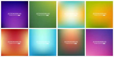 Soyut Yaratıcı konsept vektörü çok renkli bulanık arkaplan seti. Web ve Mobil Uygulamalar için, sanat örnekleme şablonu tasarımı, iş bilgileri ve sosyal medya, modern dekorasyon