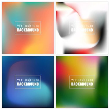 Soyut Yaratıcı konsept vektörü çok renkli bulanık arkaplan seti. Web ve Mobil Uygulamalar için, sanat örnekleme şablonu tasarımı, iş bilgileri ve sosyal medya, modern dekorasyon