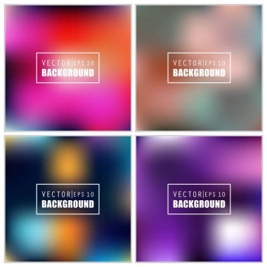 Soyut Yaratıcı konsept vektörü çok renkli bulanık arkaplan seti. Web ve Mobil Uygulamalar için, sanat örnekleme şablonu tasarımı, iş bilgileri ve sosyal medya, modern dekorasyon