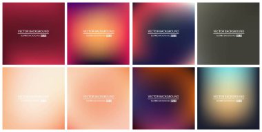 Soyut Yaratıcı konsept vektörü çok renkli bulanık arkaplan seti. Web ve Mobil Uygulamalar için, sanat örnekleme şablonu tasarımı, iş bilgileri ve sosyal medya, modern dekorasyon