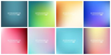 Soyut Yaratıcı konsept vektörü çok renkli bulanık arkaplan seti. Web ve Mobil Uygulamalar için, sanat örnekleme şablonu tasarımı, iş bilgileri ve sosyal medya, modern dekorasyon