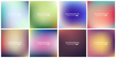 Soyut Yaratıcı konsept vektörü çok renkli bulanık arkaplan seti. Web ve Mobil Uygulamalar için, sanat örnekleme şablonu tasarımı, iş bilgileri ve sosyal medya, modern dekorasyon
