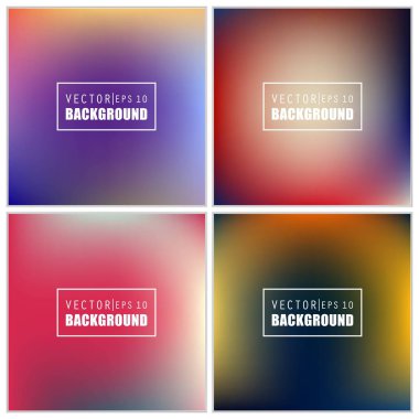 Soyut Yaratıcı konsept vektörü çok renkli bulanık arkaplan seti. Web ve Mobil Uygulamalar için, sanat örnekleme şablonu tasarımı, iş bilgileri ve sosyal medya, modern dekorasyon