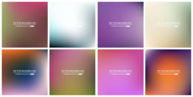 Soyut Yaratıcı konsept vektörü çok renkli bulanık arkaplan seti. Web ve Mobil Uygulamalar için, sanat örnekleme şablonu tasarımı, iş bilgileri ve sosyal medya, modern dekorasyon