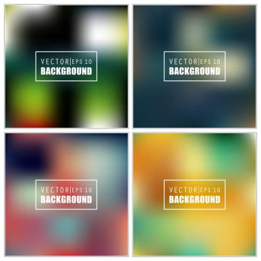 Soyut Yaratıcı konsept vektörü çok renkli bulanık arkaplan seti. Web ve Mobil Uygulamalar için, sanat örnekleme şablonu tasarımı, iş bilgileri ve sosyal medya, modern dekorasyon