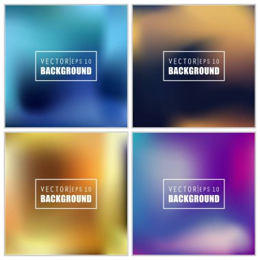 Soyut Yaratıcı konsept vektörü çok renkli bulanık arkaplan seti. Web ve Mobil Uygulamalar için, sanat örnekleme şablonu tasarımı, iş bilgileri ve sosyal medya, modern dekorasyon