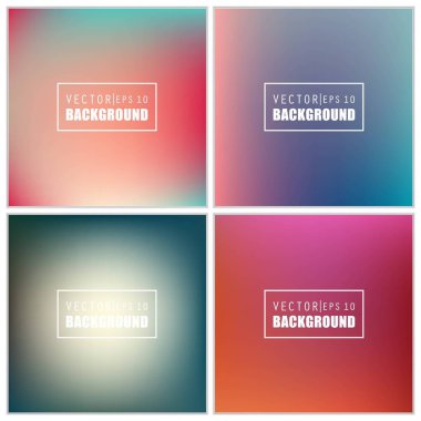 Soyut Yaratıcı konsept vektörü çok renkli bulanık arkaplan seti. Web ve Mobil Uygulamalar için, sanat örnekleme şablonu tasarımı, iş bilgileri ve sosyal medya, modern dekorasyon