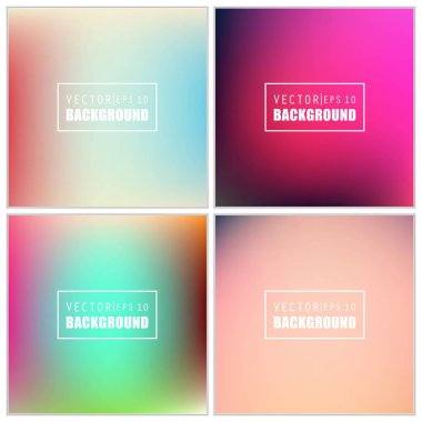 Soyut Yaratıcı konsept vektörü çok renkli bulanık arkaplan seti. Web ve Mobil Uygulamalar için, sanat örnekleme şablonu tasarımı, iş bilgileri ve sosyal medya, modern dekorasyon