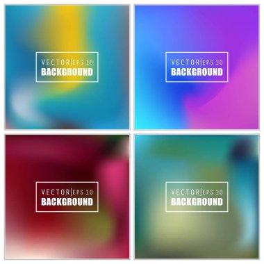 Soyut Yaratıcı konsept vektörü çok renkli bulanık arkaplan seti. Web ve Mobil Uygulamalar için, sanat örnekleme şablonu tasarımı, iş bilgileri ve sosyal medya, modern dekorasyon