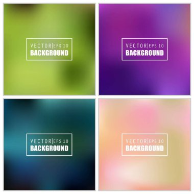 Soyut Yaratıcı konsept vektörü çok renkli bulanık arkaplan seti. Web ve Mobil Uygulamalar için, sanat örnekleme şablonu tasarımı, iş bilgileri ve sosyal medya, modern dekorasyon