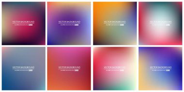 Soyut Yaratıcı konsept vektörü çok renkli bulanık arkaplan seti. Web ve Mobil Uygulamalar için, sanat örnekleme şablonu tasarımı, iş bilgileri ve sosyal medya, modern dekorasyon