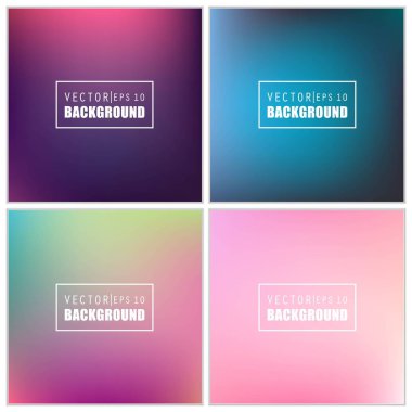 Soyut Yaratıcı konsept vektörü çok renkli bulanık arkaplan seti. Web ve Mobil Uygulamalar için, sanat örnekleme şablonu tasarımı, iş bilgileri ve sosyal medya, modern dekorasyon