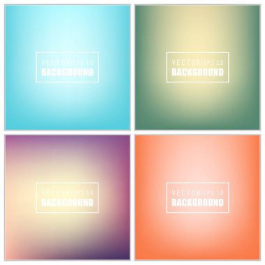 Soyut Yaratıcı konsept vektörü çok renkli bulanık arkaplan seti. Web ve Mobil Uygulamalar için, sanat örnekleme şablonu tasarımı, iş bilgileri ve sosyal medya, modern dekorasyon