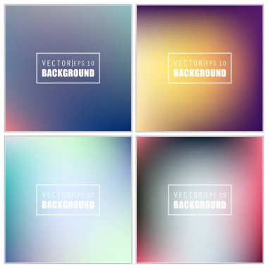 Soyut Yaratıcı konsept vektörü çok renkli bulanık arkaplan seti. Web ve Mobil Uygulamalar için, sanat örnekleme şablonu tasarımı, iş bilgileri ve sosyal medya, modern dekorasyon