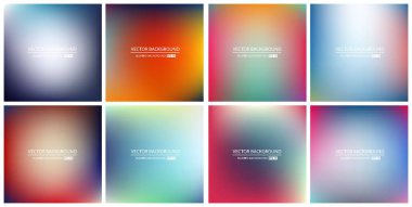 Soyut Yaratıcı konsept vektörü çok renkli bulanık arkaplan seti. Web ve Mobil Uygulamalar için, sanat örnekleme şablonu tasarımı, iş bilgileri ve sosyal medya, modern dekorasyon
