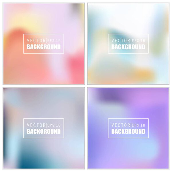 Abstract Creative concept vector multicolored blurred background set. For Web and Mobile Applications, art illustration template design, business infographic and social media, modern decoration