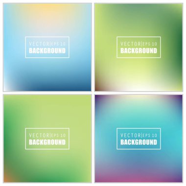 Soyut Yaratıcı konsept vektörü çok renkli bulanık arkaplan seti. Web ve Mobil Uygulamalar için, sanat örnekleme şablonu tasarımı, iş bilgileri ve sosyal medya, modern dekorasyon