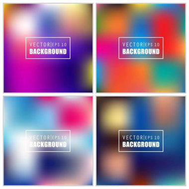 Soyut Yaratıcı konsept vektörü çok renkli bulanık arkaplan seti. Web ve Mobil Uygulamalar için, sanat örnekleme şablonu tasarımı, iş bilgileri ve sosyal medya, modern dekorasyon